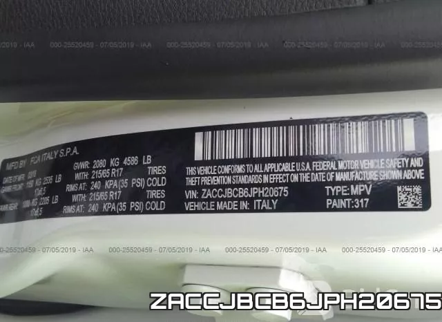 ZACCJBCB6JPH20675 фото 9