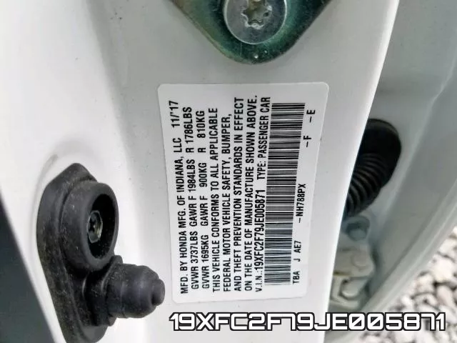 19XFC2F79JE005871 фото 2