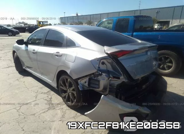 19XFC2F81KE208358 фото 4