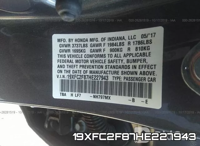 19XFC2F87HE227943 фото 10