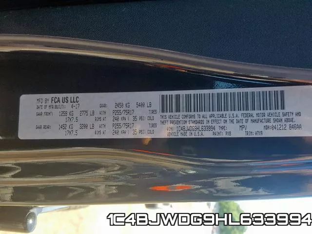 1C4BJWDG9HL633994 фото 2