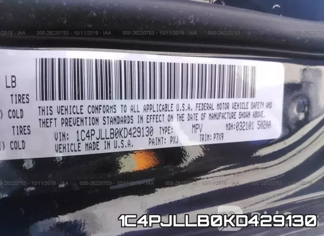 1C4PJLLB0KD429130 фото 9
