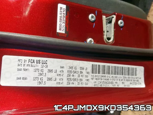 1C4PJMDX9KD354363 фото 2