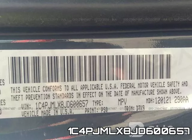 1C4PJMLX8JD600657 фото 10
