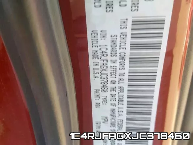 1C4RJFAGXJC378460 фото 2