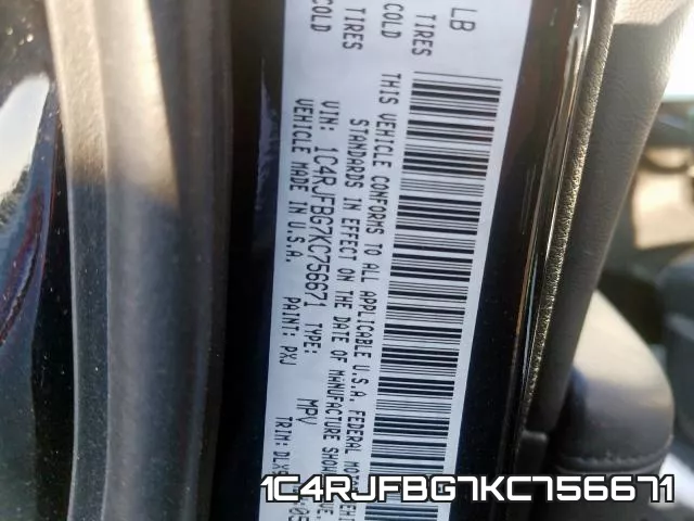 1C4RJFBG7KC756671 фото 2