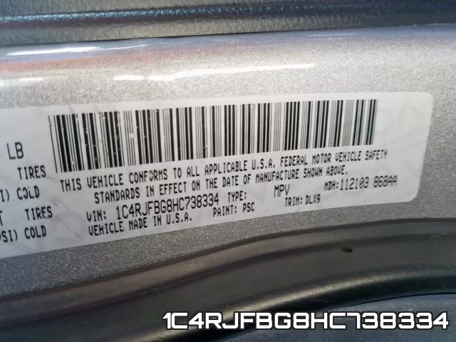 1C4RJFBG8HC738334 фото 2