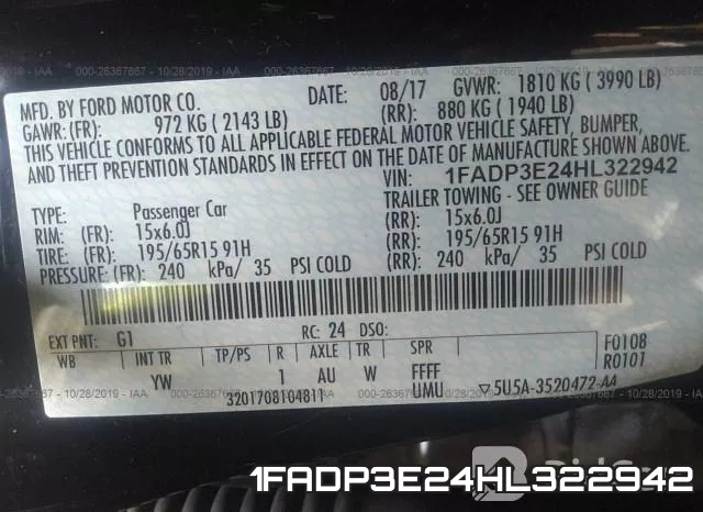 1FADP3E24HL322942 фото 10