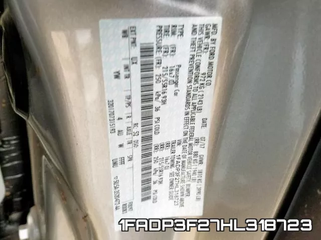 1FADP3F27HL318723 фото 2