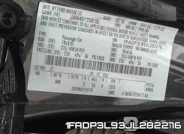 1FADP3L93JL282276 фото 10