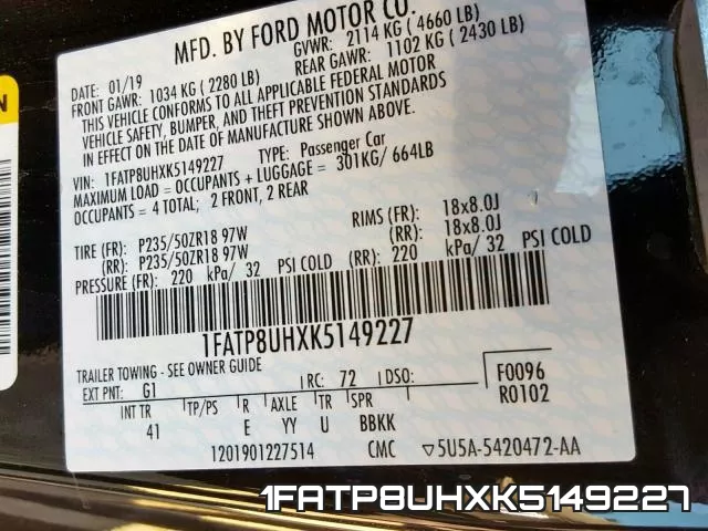 1FATP8UHXK5149227 фото 2