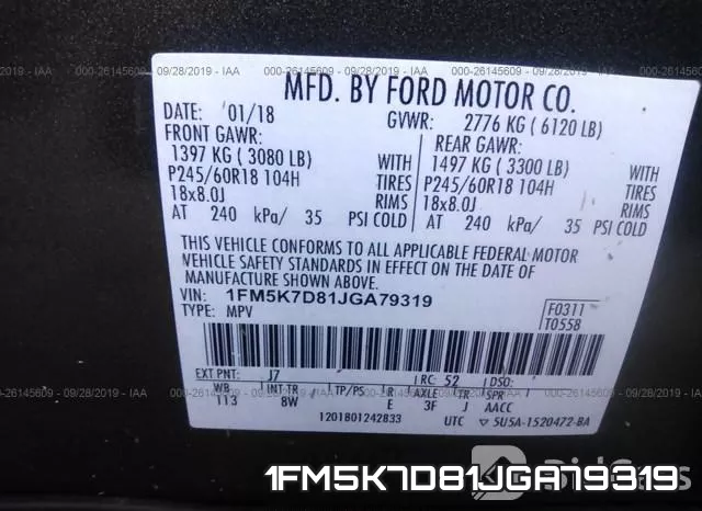 1FM5K7D81JGA79319 фото 9