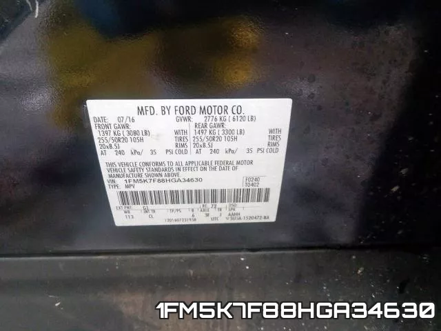 1FM5K7F88HGA34630 фото 2
