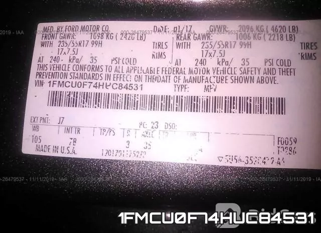 1FMCU0F74HUC84531 фото 10