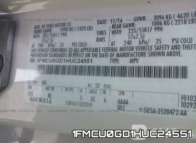 1FMCU0GD1HUC24551 фото 10