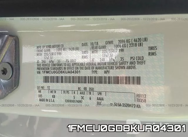 1FMCU0GD8KUA04301 фото 10