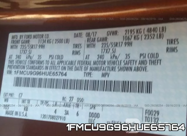 1FMCU9G96HUE65764 фото 10