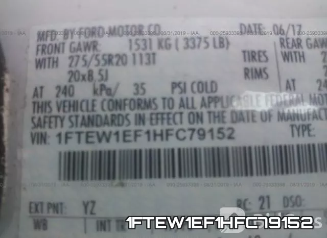 1FTEW1EF1HFC79152 фото 10