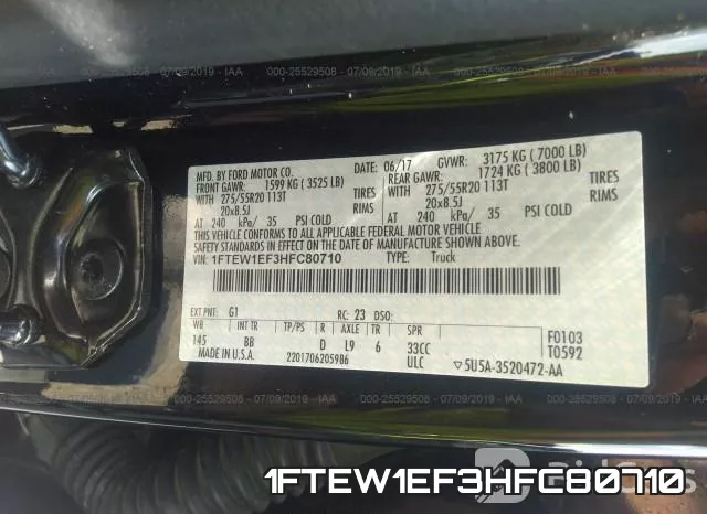 1FTEW1EF3HFC80710 фото 10