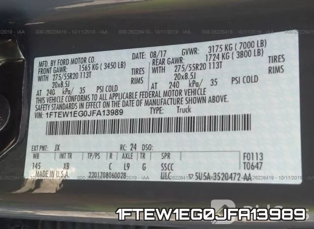 1FTEW1EG0JFA13989 фото 10