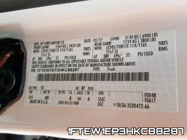 1FTEW1EP3HKC88287 фото 2