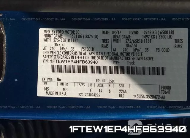 1FTEW1EP4HFB63940 фото 10