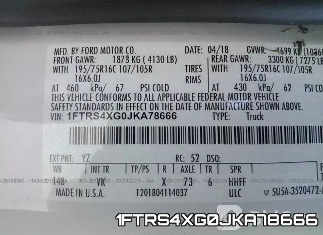 1FTRS4XG0JKA78666 фото 10