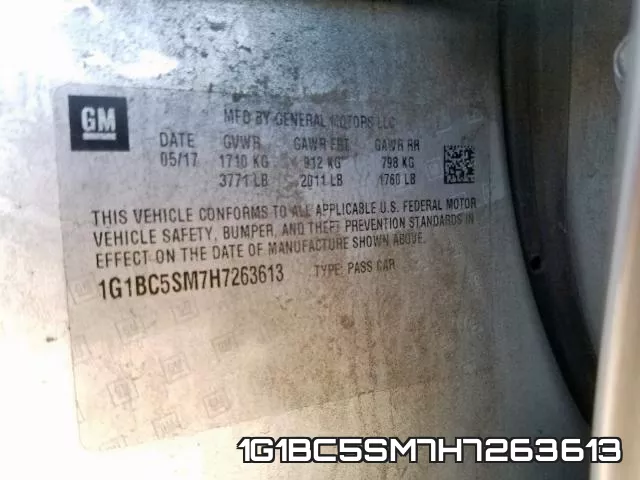 1G1BC5SM7H7263613 фото 2
