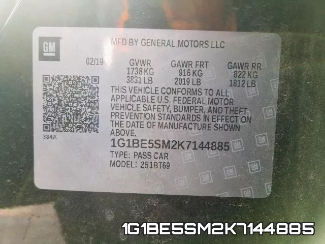1G1BE5SM2K7144885 фото 2