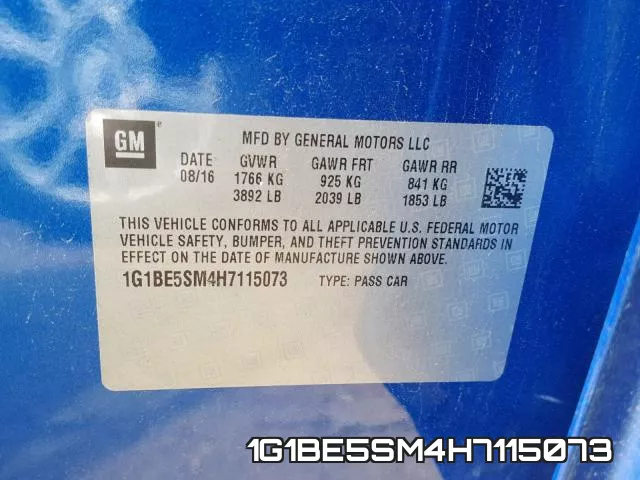 1G1BE5SM4H7115073 фото 2