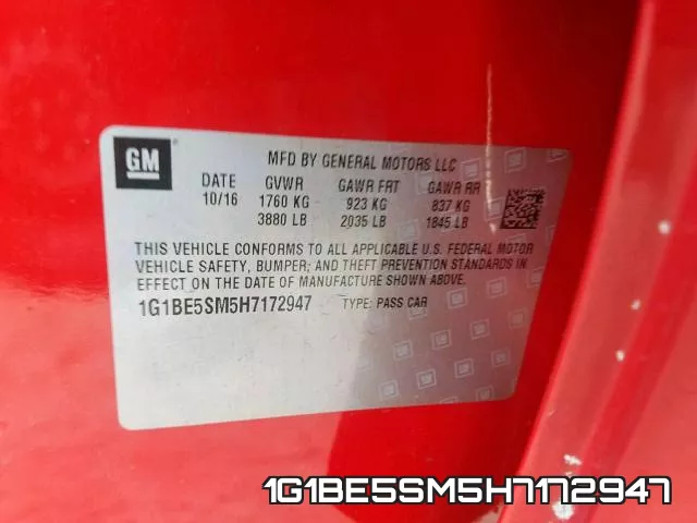 1G1BE5SM5H7172947 фото 2