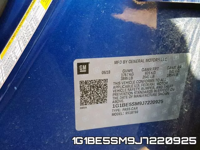 1G1BE5SM9J7220925 фото 2