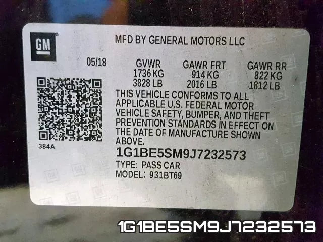 1G1BE5SM9J7232573 фото 2