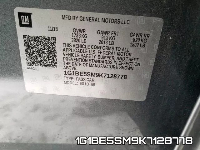 1G1BE5SM9K7128778 фото 2