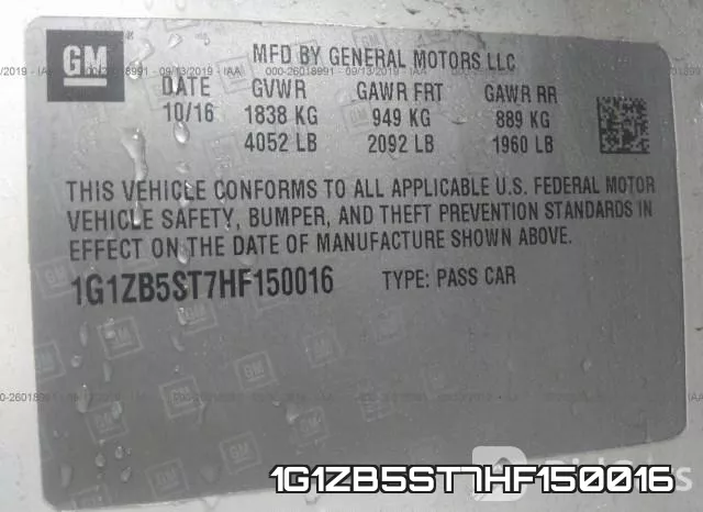 1G1ZB5ST7HF150016 фото 10