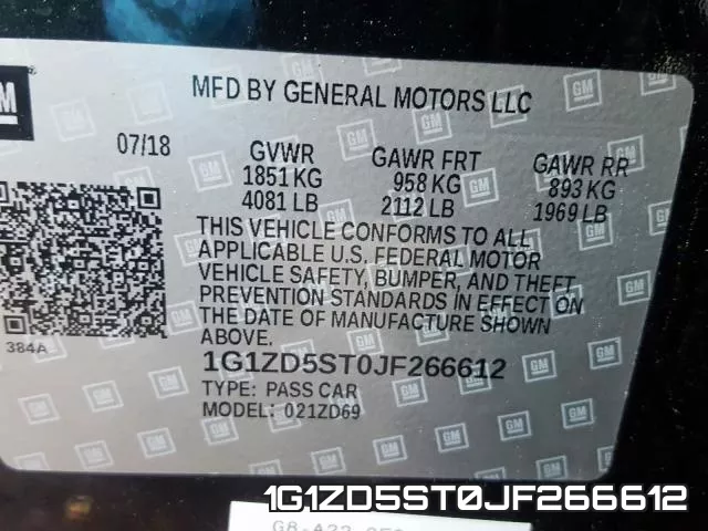 1G1ZD5ST0JF266612 фото 2