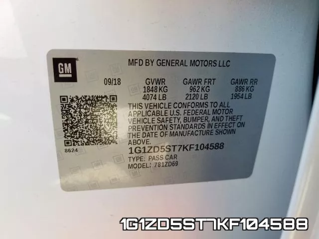 1G1ZD5ST7KF104588 фото 2