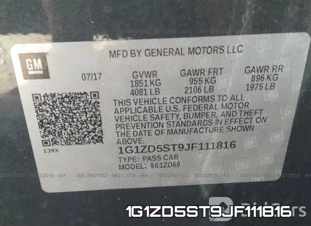 1G1ZD5ST9JF111816 фото 10