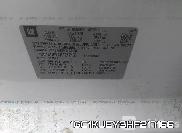 1GC1KUEY3HF217166 фото 10