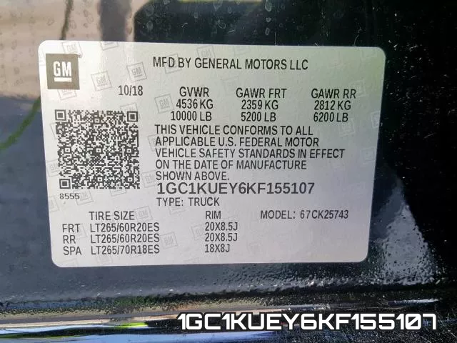 1GC1KUEY6KF155107 фото 2