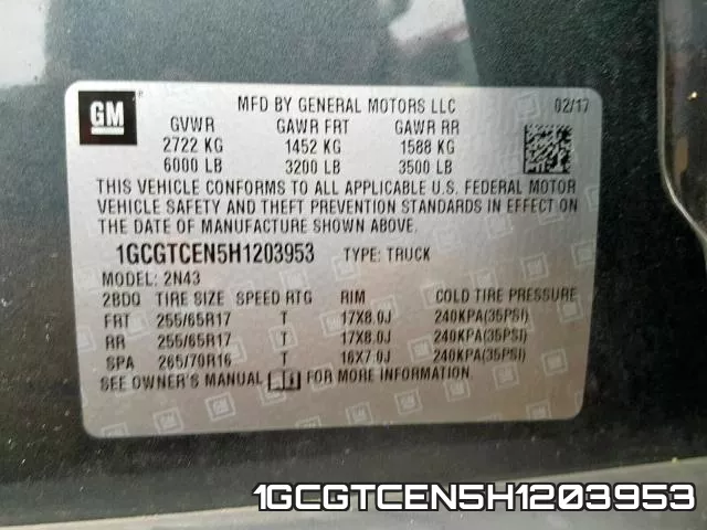 1GCGTCEN5H1203953 фото 2