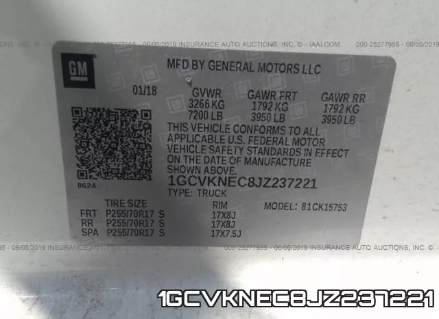 1GCVKNEC8JZ237221 фото 10
