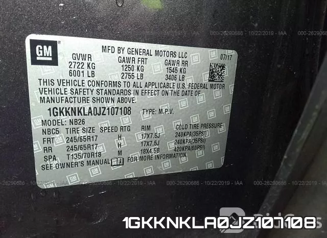 1GKKNKLA0JZ107108 фото 10