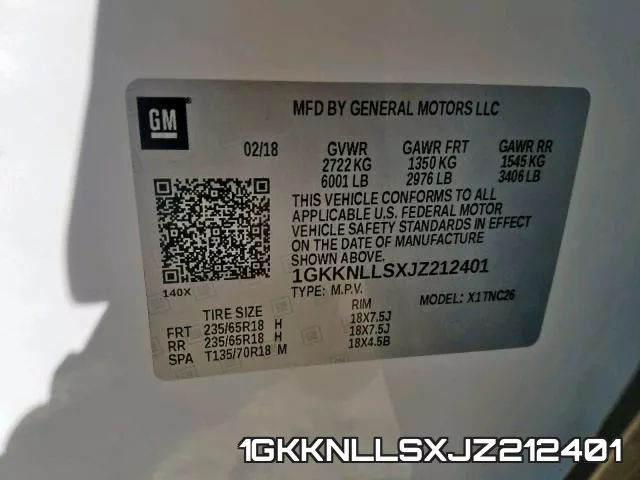 1GKKNLLSXJZ212401 фото 2