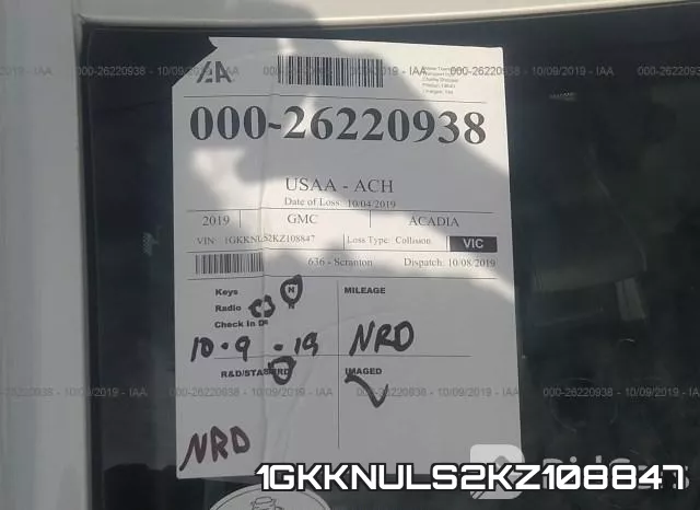 1GKKNULS2KZ108847 фото 8