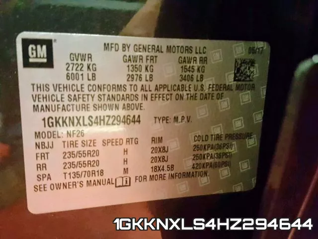 1GKKNXLS4HZ294644 фото 2