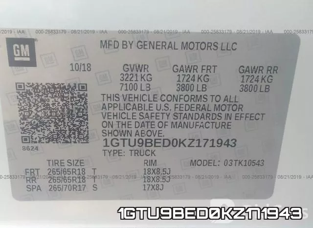 1GTU9BED0KZ171943 фото 10