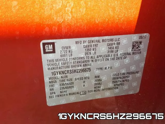 1GYKNCRS6HZ296675 фото 2