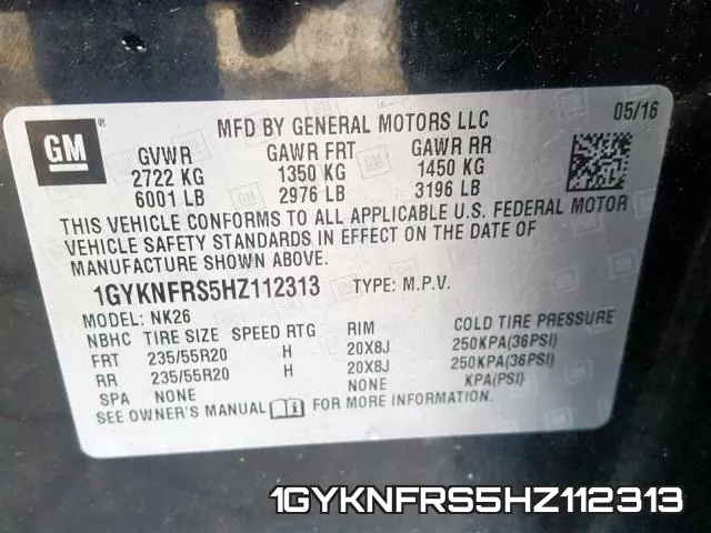 1GYKNFRS5HZ112313 фото 2