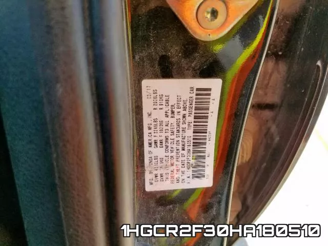 1HGCR2F30HA180510 фото 2